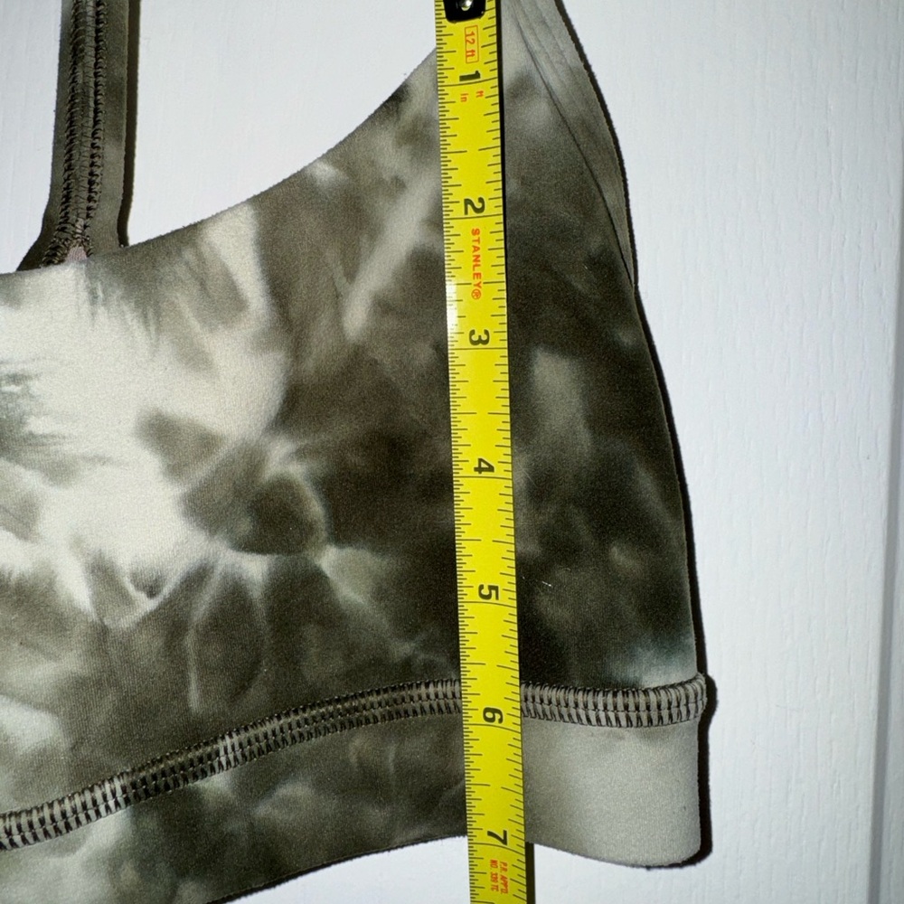 Lululemon Flow Y Lululemon Army Green Tie Dye Top Size 32A - Picture 7 of 9